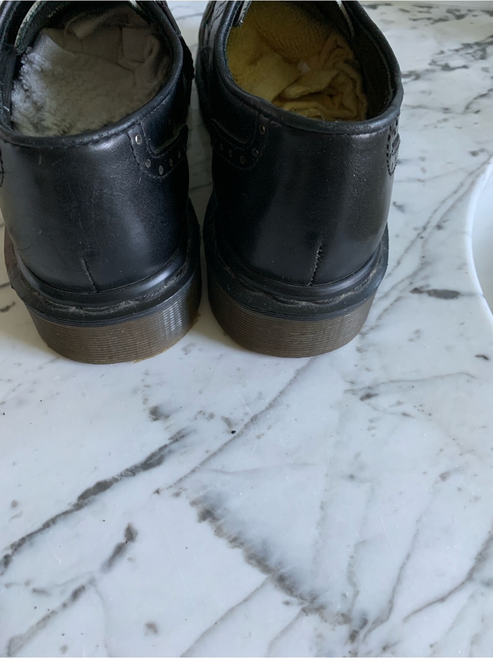 Men’s Dr. Martens Black and White Leather Wingtip Oxfords. - Picture 9 of 16